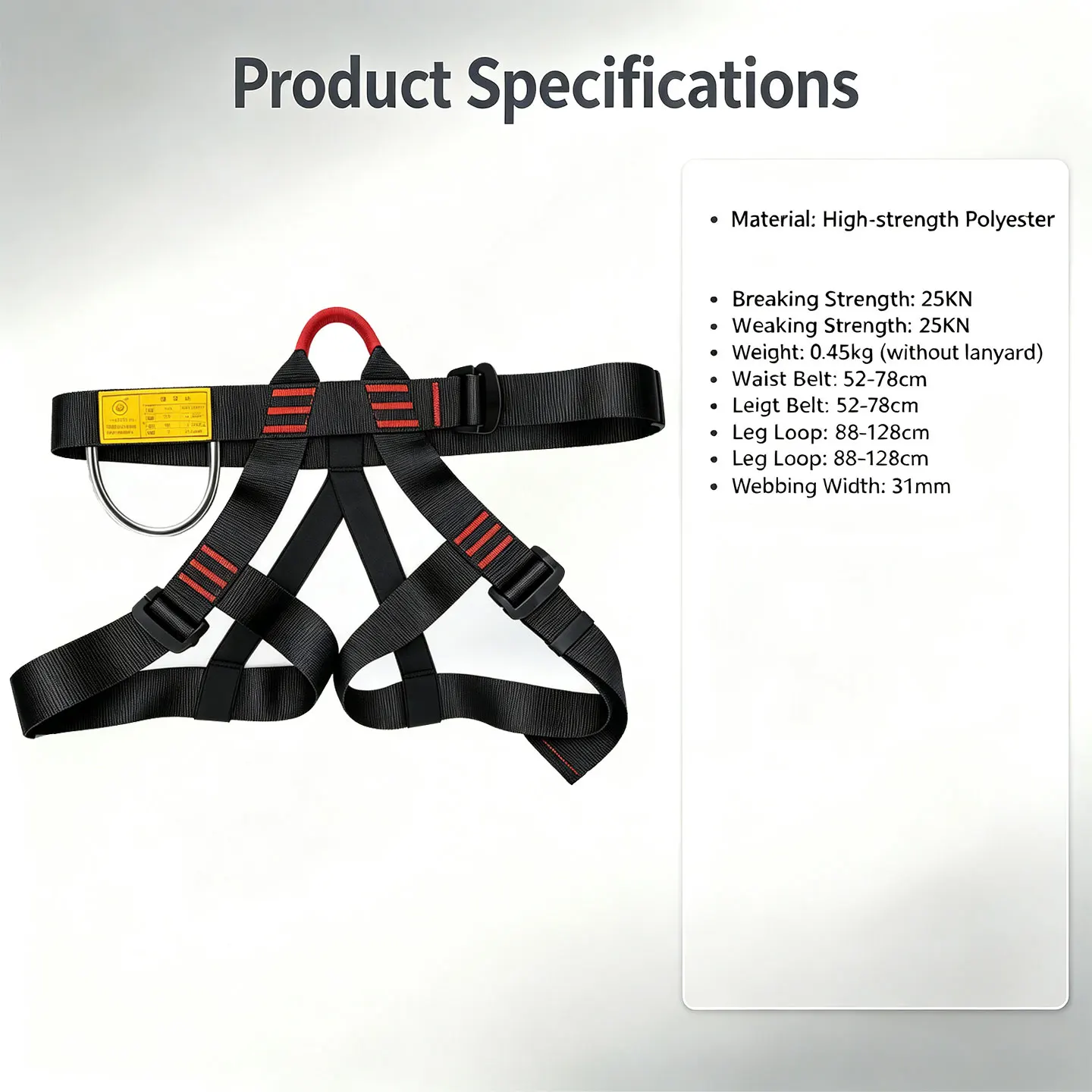 Aerial Work Safety Harness with Lanyard on Back Construction Protection High-altitude Rock Climbing Outdoor Harness Safe Rope