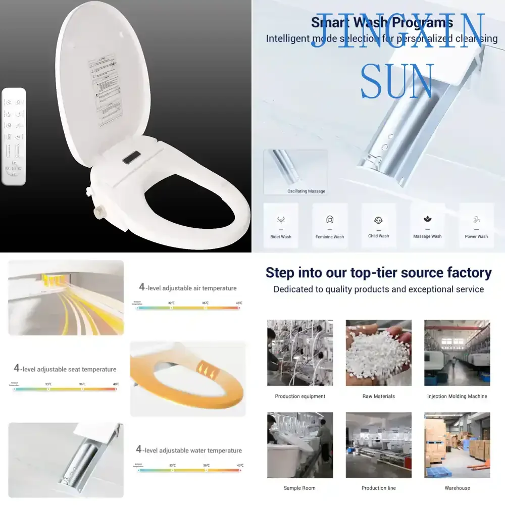 Luxury V-Bidet Smart Toilet Seat for Modern Bathroom Instant Heating Auto Cleaning LED Display Remote Control Energy Saving