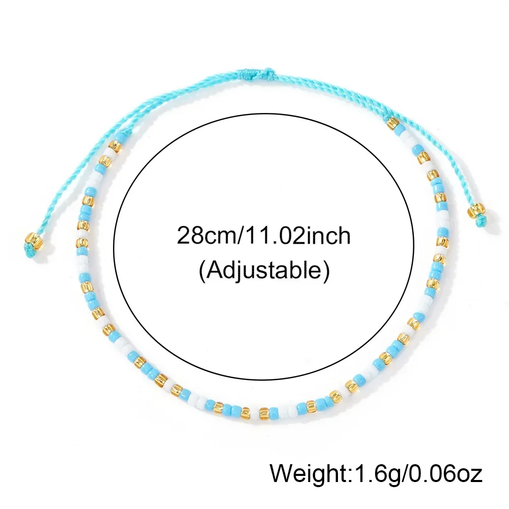 2025 اليدوية سوار مُزين بالخرز الأصالة التدرج اللون بوهيميا الحياكة اليدوية قابل للتعديل الإناث 12 قطعة مجموعة أساور الخرزة #4