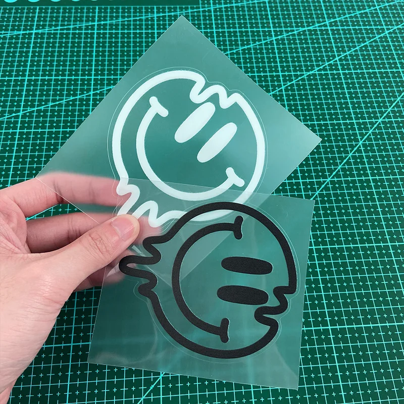 1PC Round Smiling Face Funny Vinyl Stickers Decals Waterproof for Motorbike Fuel Tank Helmet Fairing Electric Scooter view 5