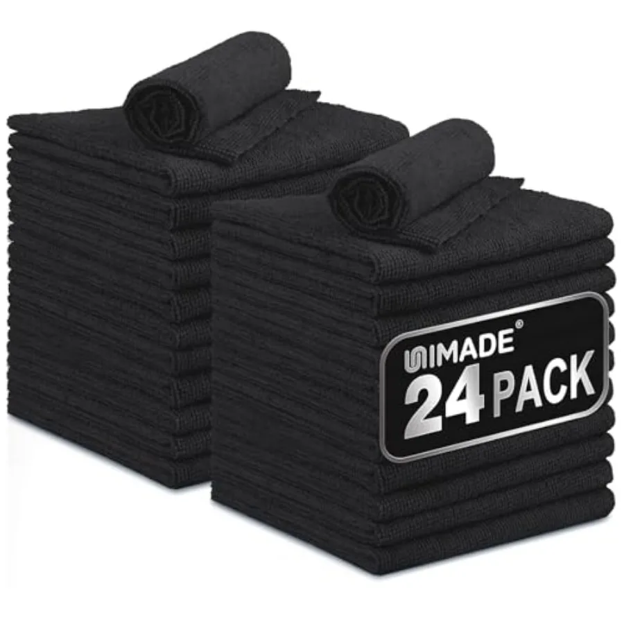 

Microfiber Cleaning Cloth, 24 Pack Reusable Microfiber Towels for Cars Lint Free Cleaning Shop Towel Rags for Home Kitchen Auto