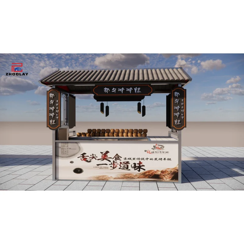 custom.Out Door Kiosk Stands Mobile Outdoor Shop Multifunctional Sales Shelves Mobile Food Shop Design