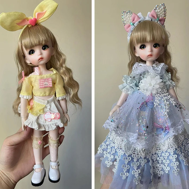 

Beautiful Princess Doll Full Set 1/6 Bjd Doll Mechanical Joint Body Handmade 28cm DIY Makeup Doll Kids Girls Doll Toy Gift