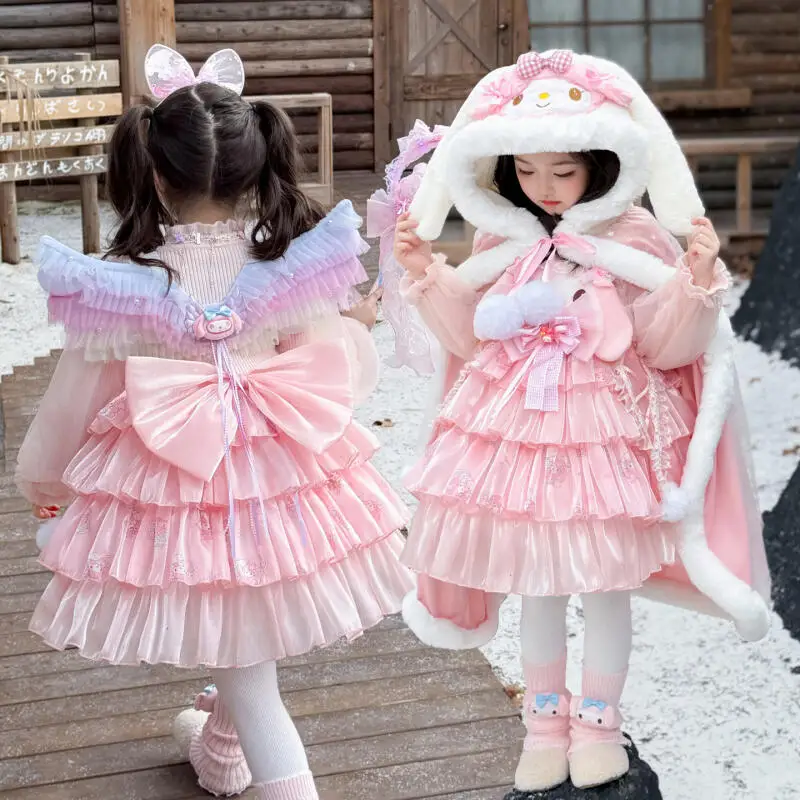 

Платье для косплея Melody Lolita для девочек, осень-зима 2022, новое модное платье принцессы с героями мультфильмов аниме, детский комфортный толстый теплый плащ