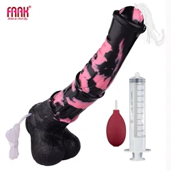 FAAK Silicone Fantasy Ejaculation Dildo Size M L 35cm Long squirting Horse penis With Sucker Spray Liquid Function Sex Toys