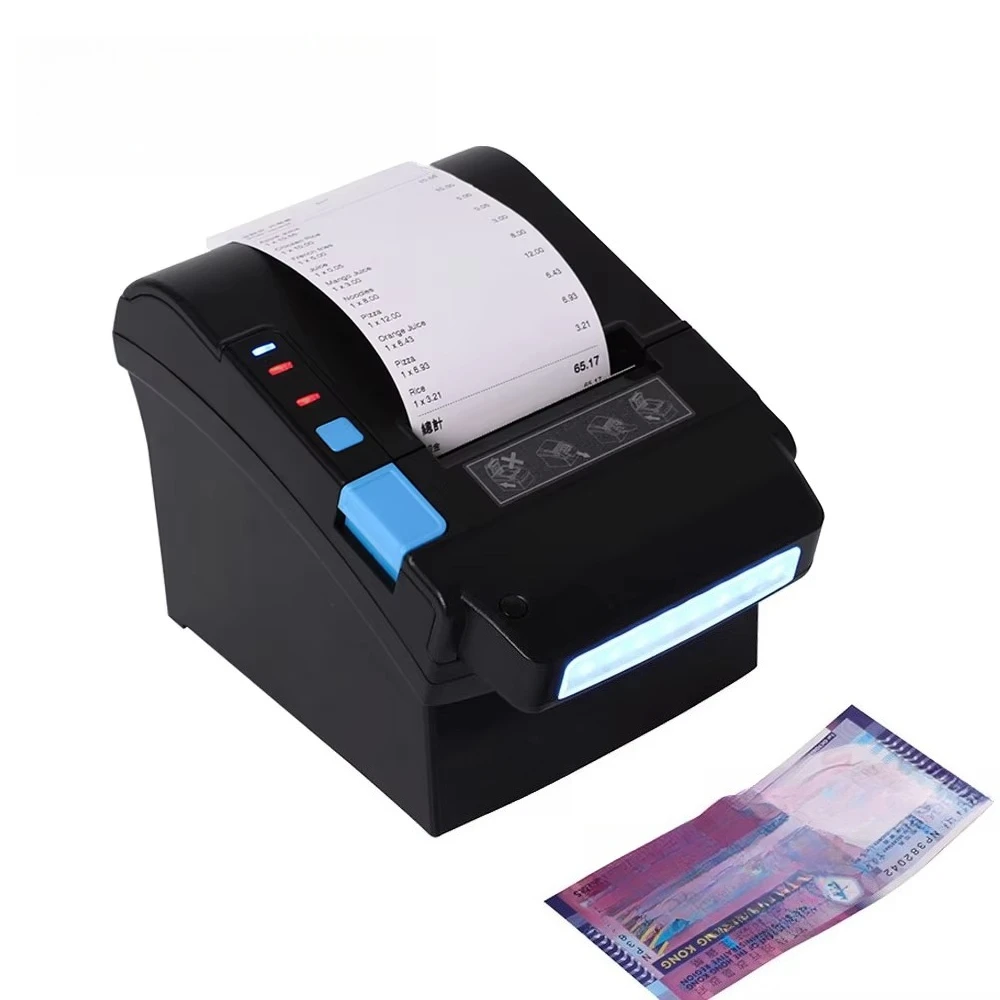 New 80mm Thermal Receipt Printer With Uv Money Detector Cash Detector Bill Ticket Printer