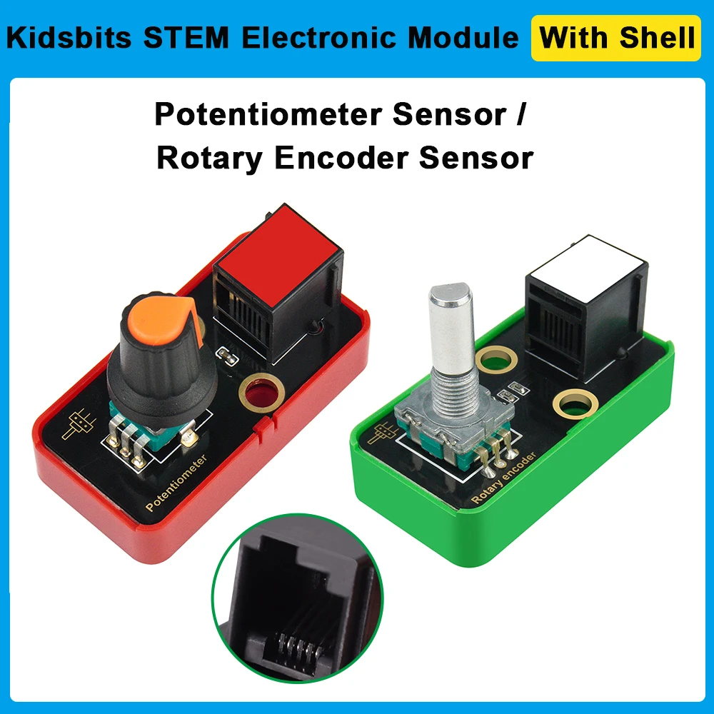 3PCS Kidsbits RJ11 Port Rotary Potentiometer Module/Rotary Encoder Module Compatible with Lego Blocks for Arduino DIY Project