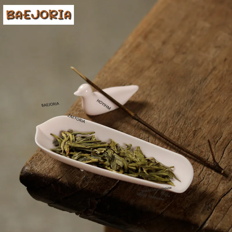 BAEJORIA Japanese-style Pink Tea Scoop Ancient Tea Leaf Holder Shovel Chahe Household Appreciation Ladle Drinkware Ornaments