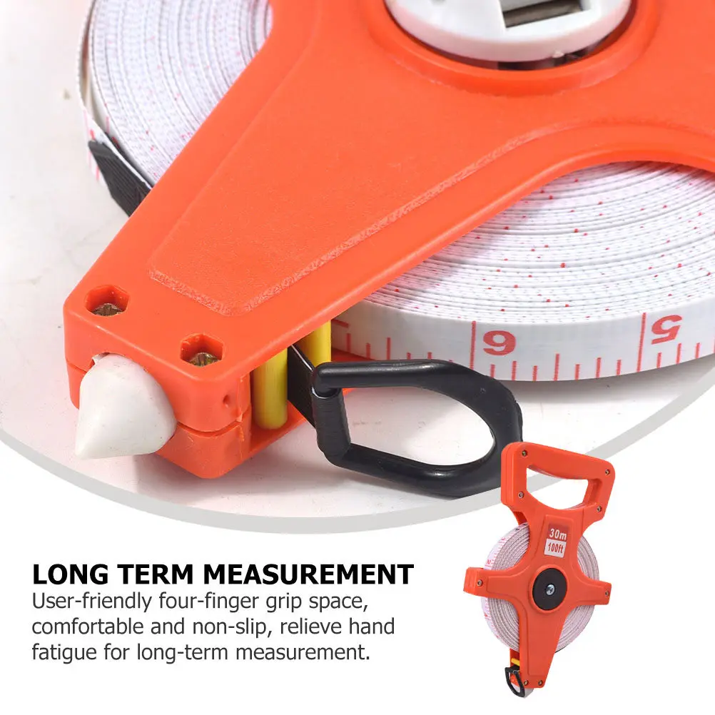 30m-high-visibility-orange-open-reel-tape-measure-rugged-shell-wear-resistant-clear-graduations-accurate-stability-for-building