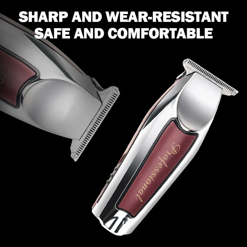 ماكينة تشذيب الشعر الاحترافية القابلة لإعادة الشحن للرجال ماكينة قص شعر اللحية بحافة مخططة كهربائية لقص الشعر قوية