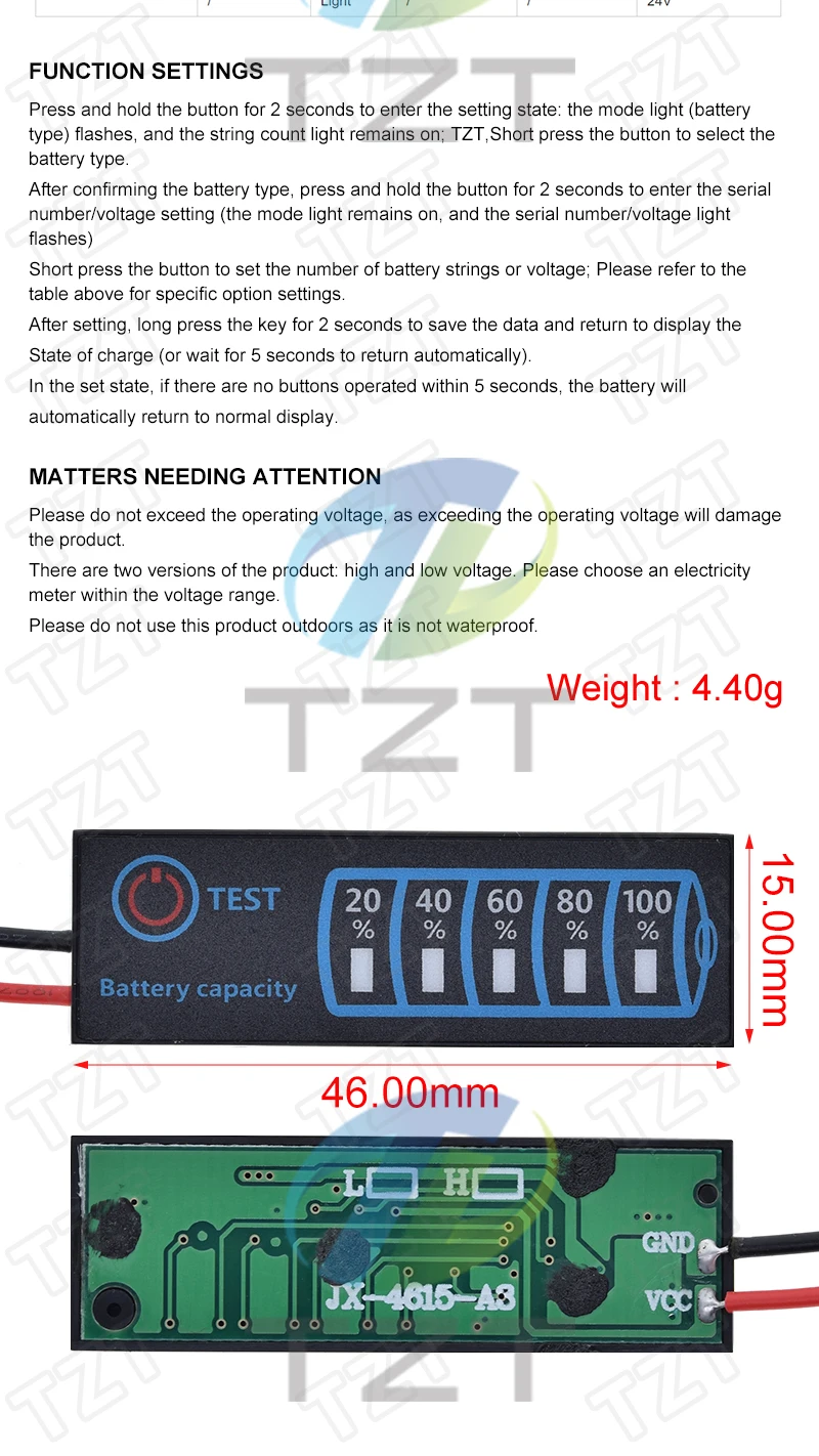 1S-8S 18650 Li-Ion Lipo Lithium 5-30V Blei-Säure-Batterie-Ladezustandsanzeige Tester LCD-Anzeige Messgerät Modul Kapazität Spannungsmesser – Detail 2