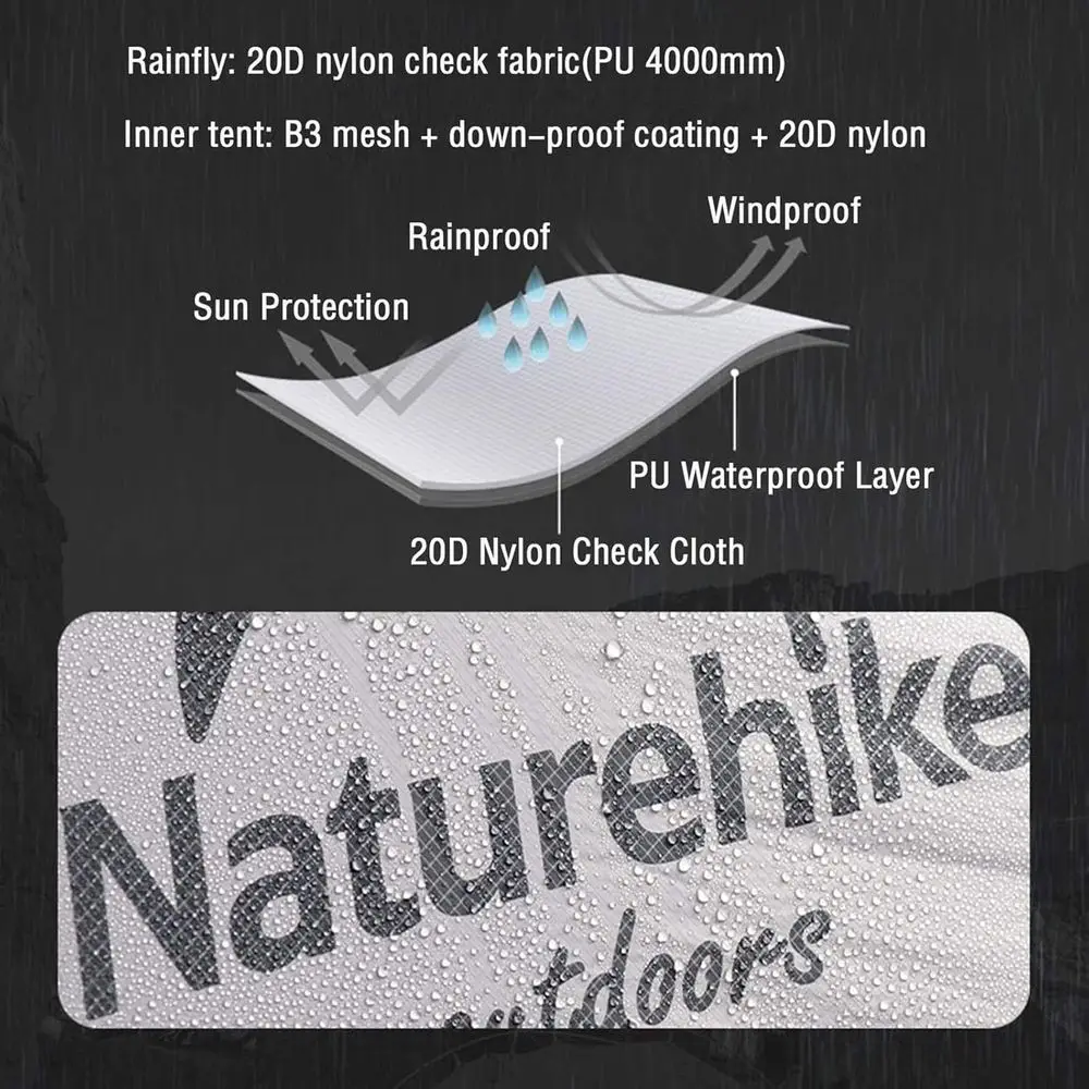 خيمة المشي لمسافات طويلة خفيفة الوزن لشخصين و3 مواسم مقاومة للماء مع إعداد سهل للمغامرات الخارجية