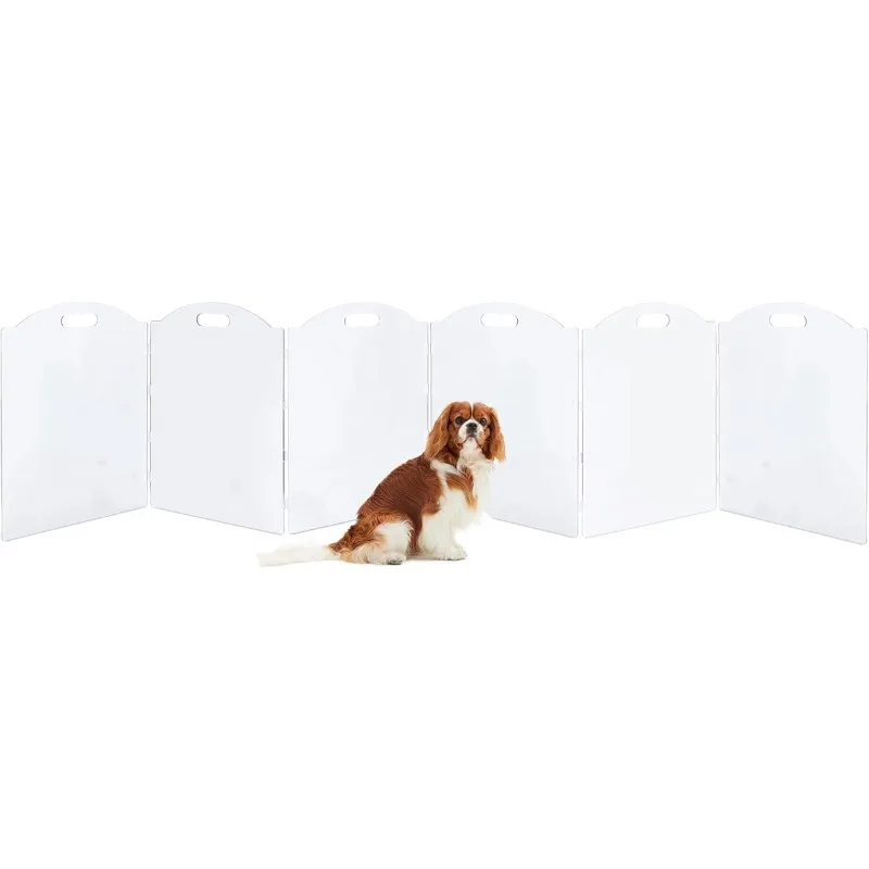 Dog Gate for The House, Clear Acrylic Pet Gate for Dogs, Freestanding Dog Gates for Doorways