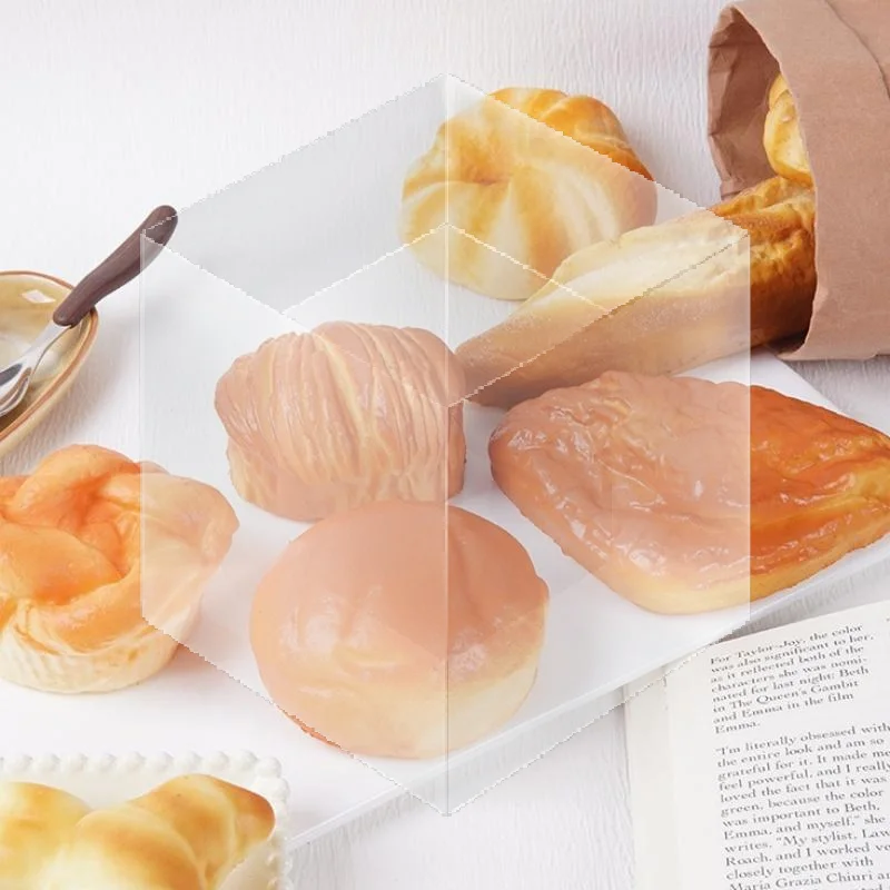 Artificial Croissant Slow Rebound Toy 1Pcs Soft Simulation Bread Squeeze Prop for Stress Relief Photo Prop Kids Play Gift