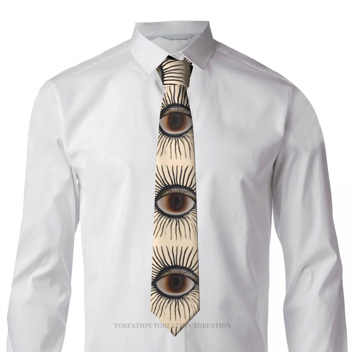 Eye IlluminSauNew Impression 3D, 8cm de large, Polyester, Accessoires pour chemises de la présidence, Décoration de fête