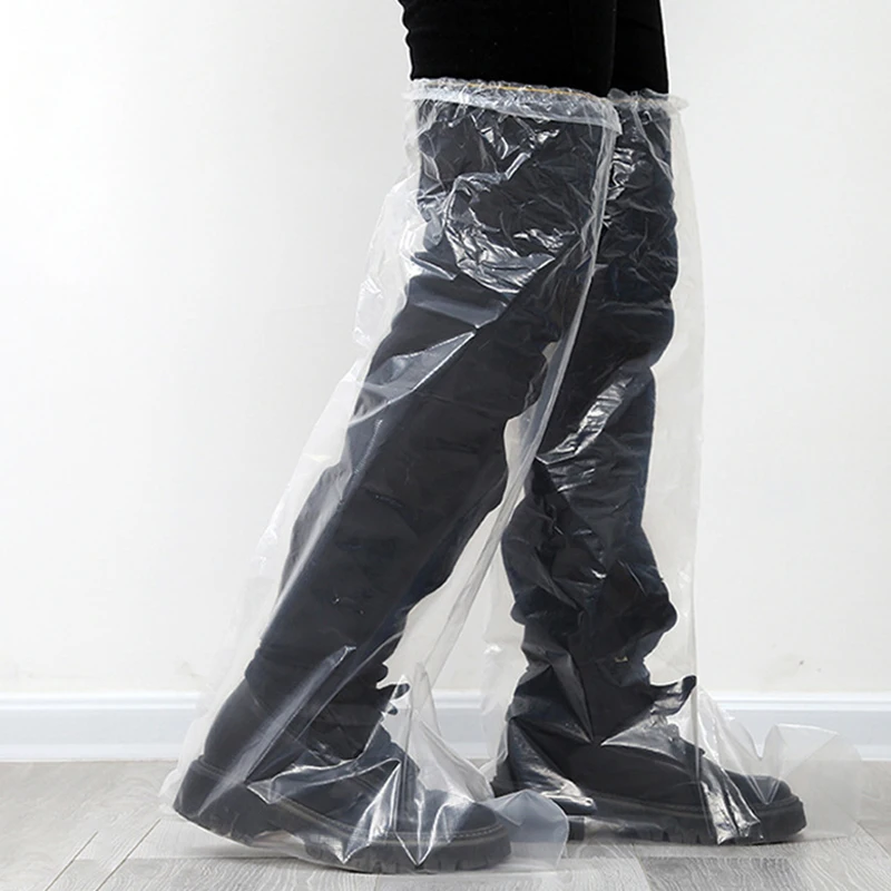 Cubiertas desechables de plástico grueso para zapatos de lluvia, impermeables y duraderas, prevención de contaminación, 1 unidad
