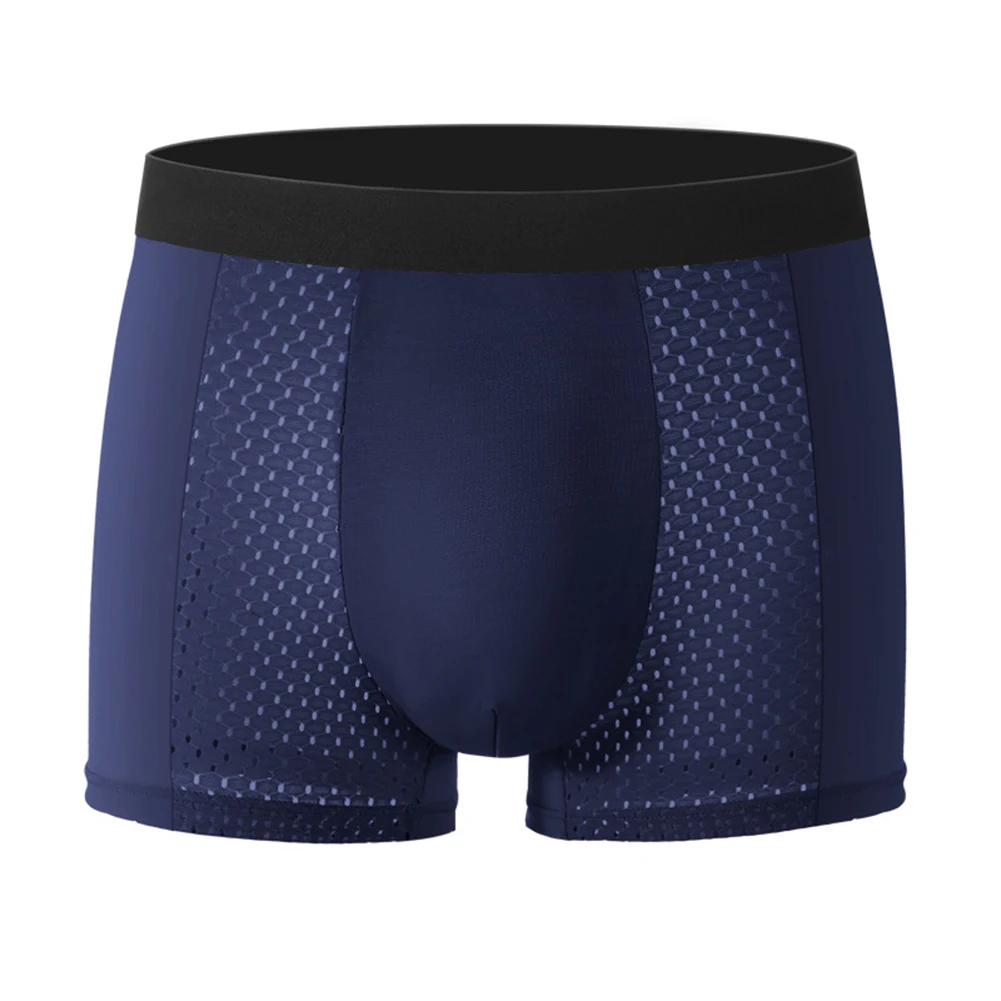 

Men Solid Color Mesh Breathable Underwear Underpants Panties Boxershorts Trunks Comfortable Briefs Summer Cooling Underwear