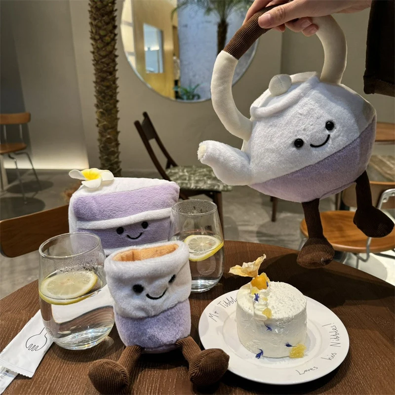 Creative Plush Afternoon Tea Toys Stuffed Cute Teapot Teacup Doll Decoration Great Birthday Party Gift