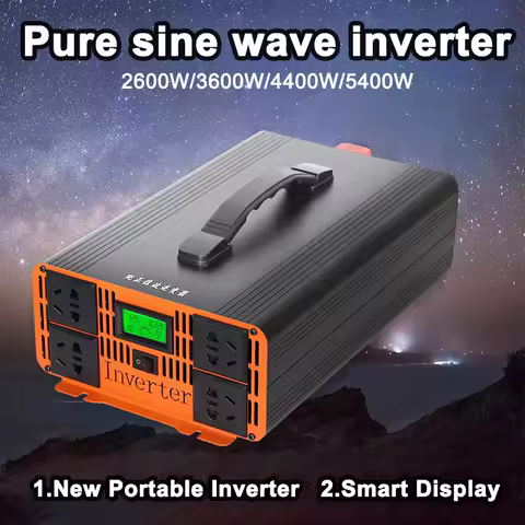 Pure Sine Wave Inverter 2600W 5400W Power 12V-72V To 110V 220V Converter Solar Car Inverters Off Grid portable handheld RV