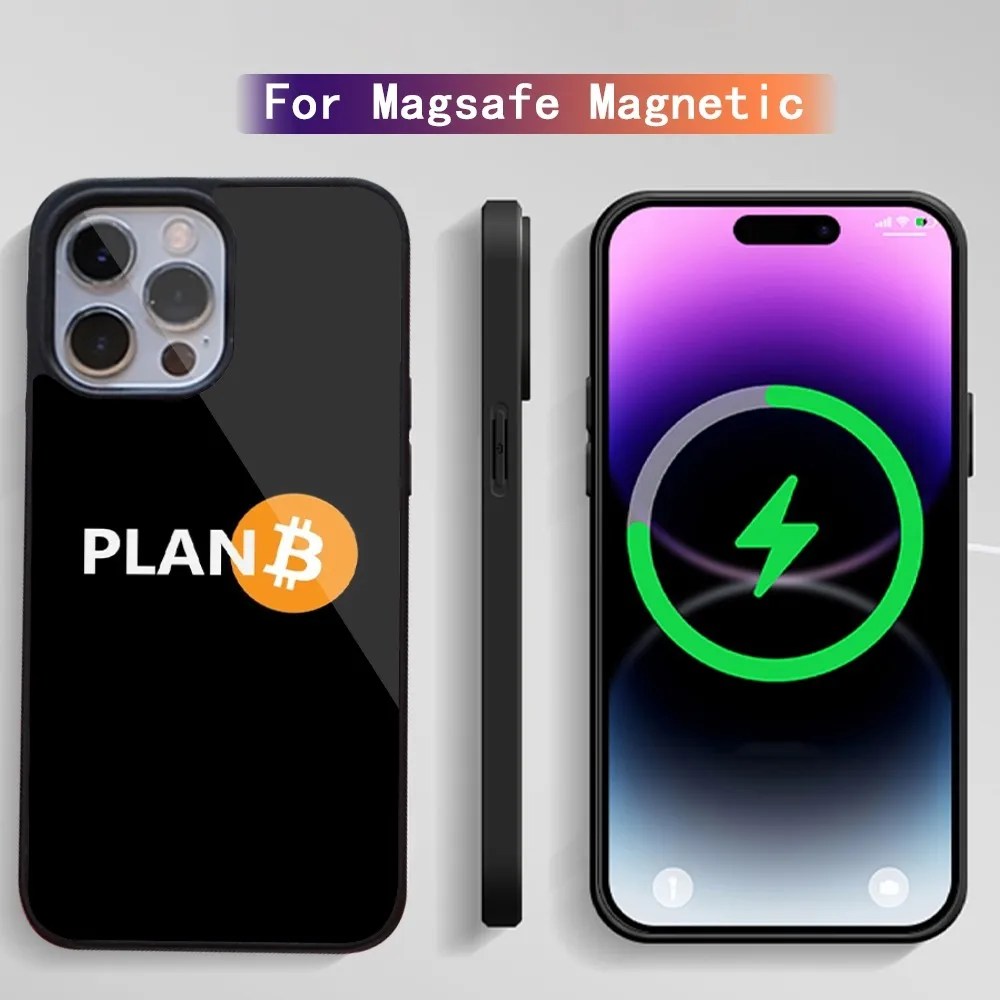 Bitcoin Plan B Phone Case For iPhone 15 14 13 12 11 Plus Pro Max Magsafe Magnetic Wireless Charging