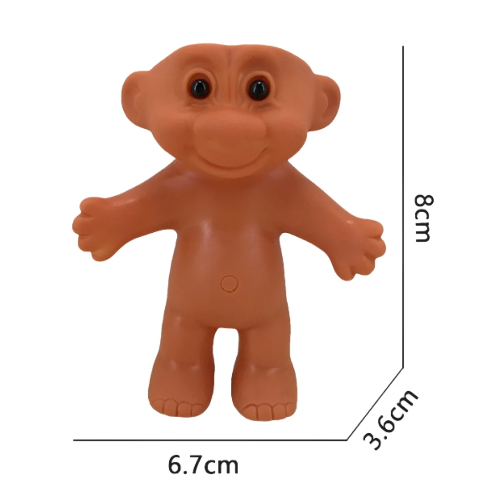 Portable PVC Lucky Doll Protective Shell Cute Troll Doll Decorate Holder Anti Fall Storage Case Festive Party Child Small Gifts