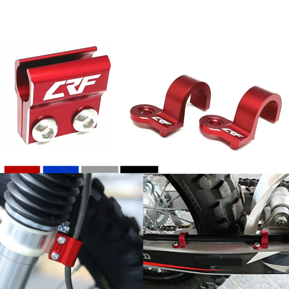 

CRF LOGO Motorcycle Front Rear Brake Hose Guide Clamp For HONDA CRF250L /Rally CRF 250L 2013-2020 Line Hose fixing Cable Guide