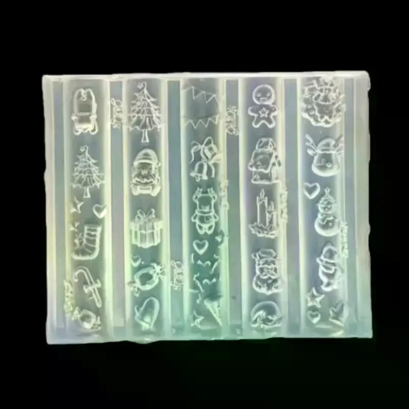 Molde de silicone para unhas 3d, natal, papai noel, gengibre, boneco de neve, design de unhas, faça você mesmo, ferramenta de modelo de manicure para decoração de unhas