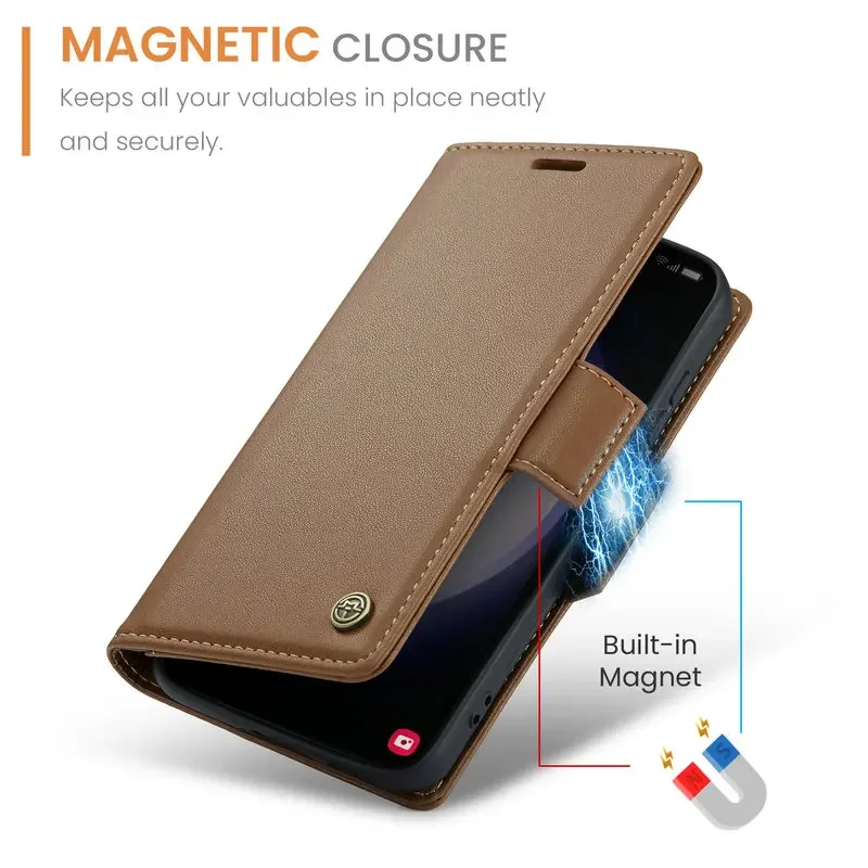 S20 FE S21 S24 Ultra S 23 5G Luxury Case Anti-theft Leather Wallet Book Coque for Samsung Galaxy S23 Ultra S22 S 24 21 Plus S10