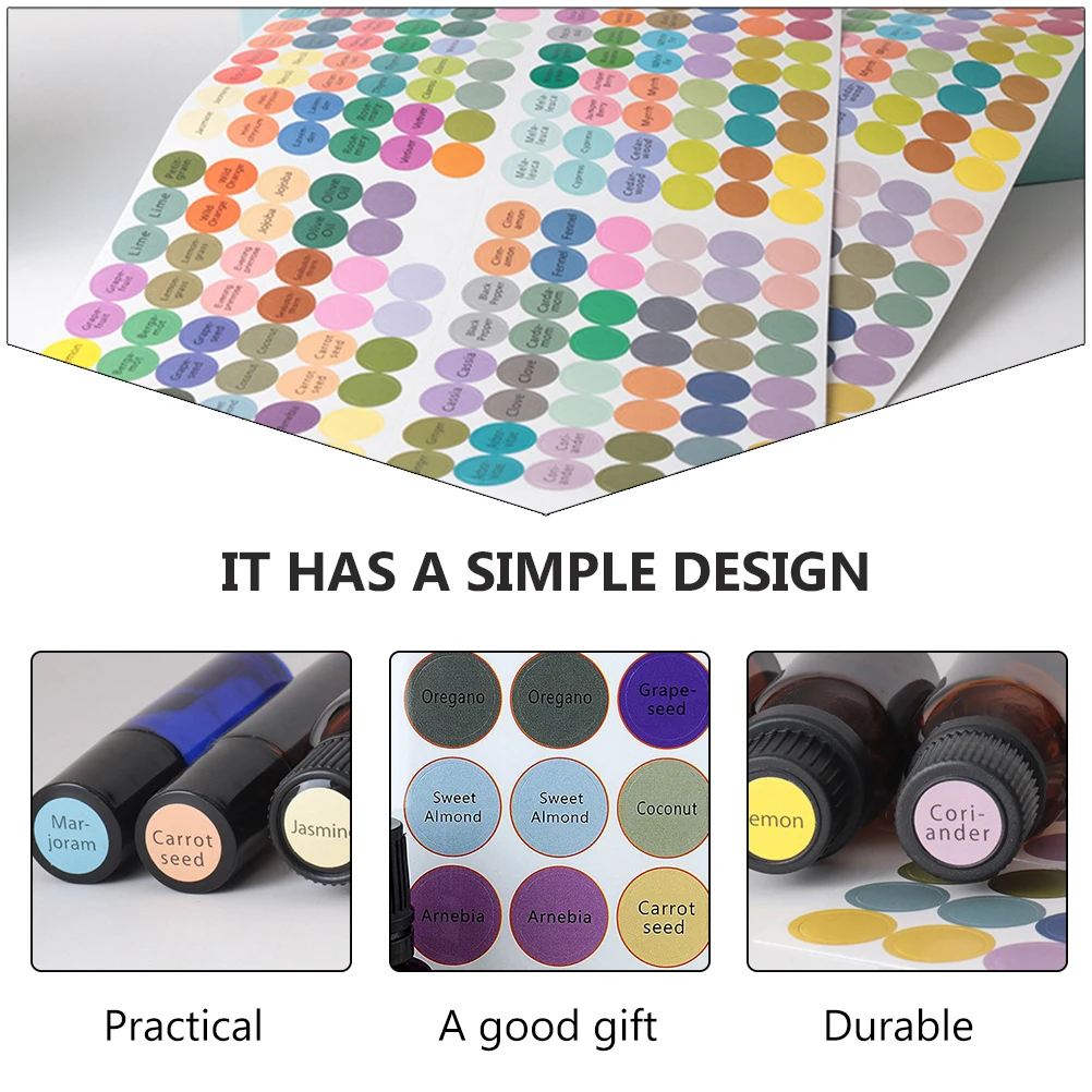 

10pcs Creative Round Label Sticker For Oil Bottle Canning Jar Adhesive Packaging Labels Marker Decals Seasoning Bottle