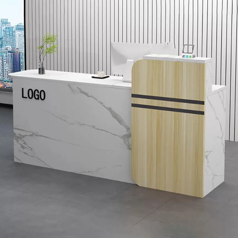 

Nordic Trendy Reception Desk Modern Display Luxury Salon Beauty Office Reception Desk Aesthetic Mostrador Commercial Furniture