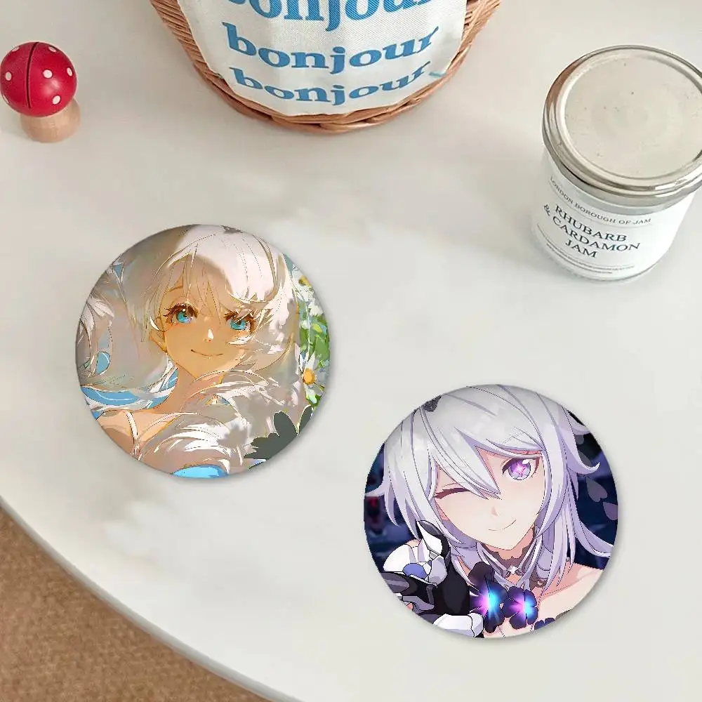 Honkai 3rd Kiana Minimalist Exquisite Tinplate Brooches: Sleek Badge Lapel Pins For Bag Accessories, Practical Souvenir Gifts