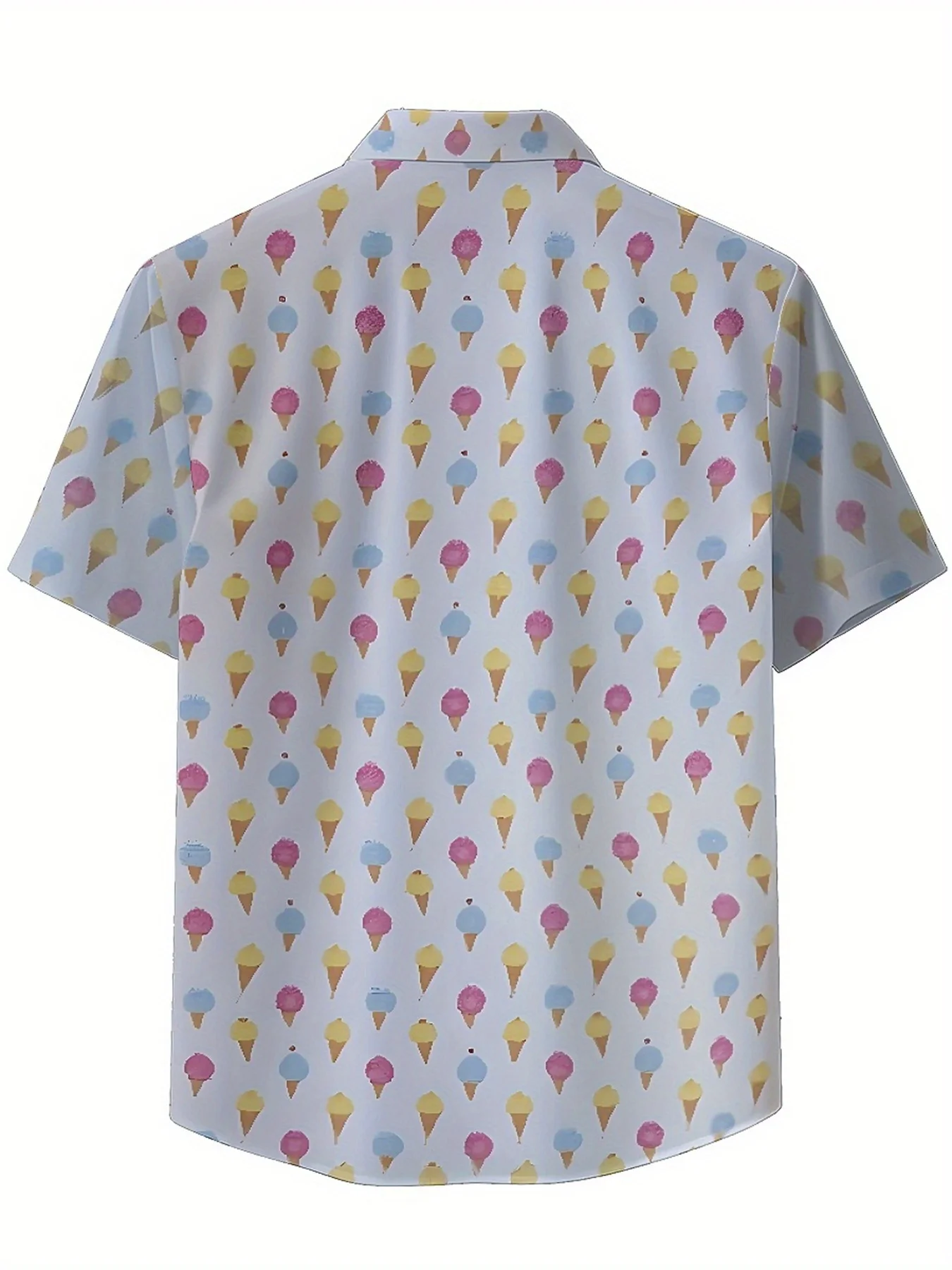 Мужские гавайские рубашки больших размеров с красочным рисунком мороженого, летние повседневные топы, подходят для улицы и вечеринок, уличная одежда