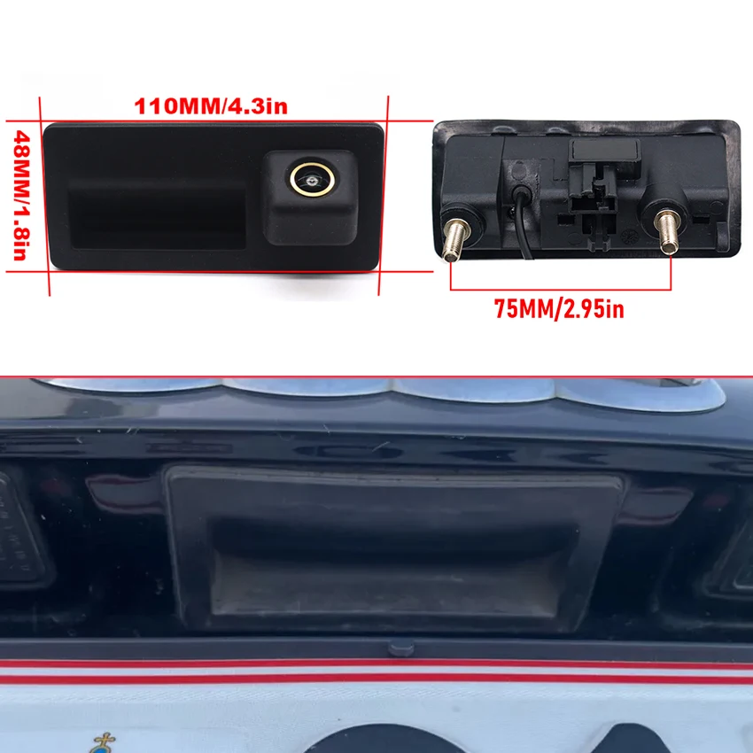 For Volkswagen Tiguan I 5N B7 2007 2008 2009 2010 2011 2012~2016 2017 HD Car Trunk Handle Rear View Camera CCD Night Vision