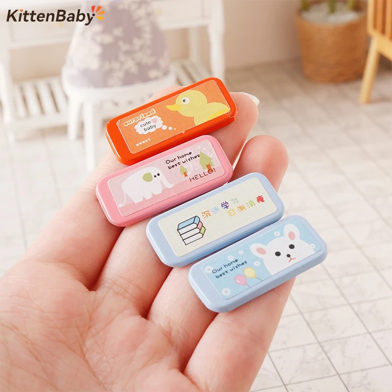 1:12 Dollhouse Miniature Stationery Box Pencil Case Storage Box Model Decor Toy Doll House Accessories Kid Play Toy