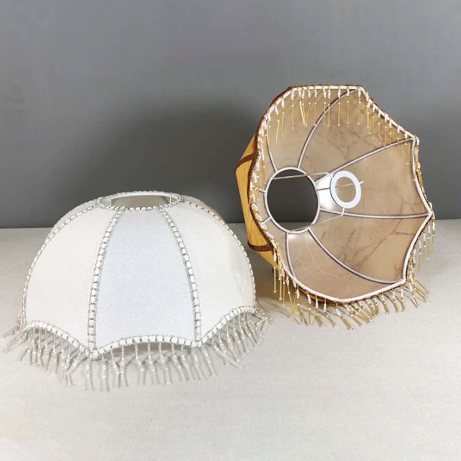

Elegant Dome Lampshade Cover for E27 Light Fixtures with Tassel Detailing
