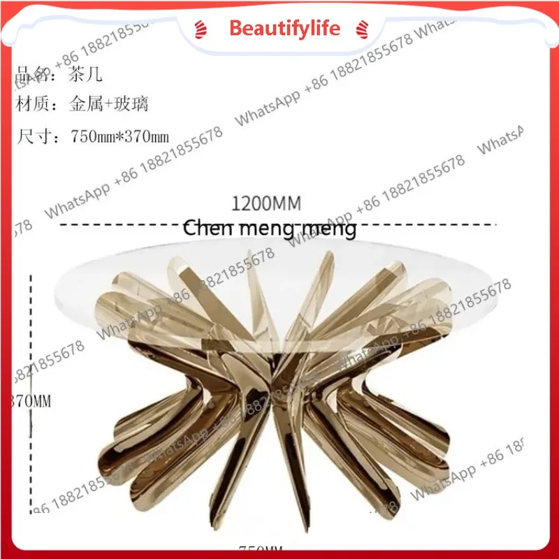 

A50 Modern living room high-end home art designer metal creative villa high-end coffee table