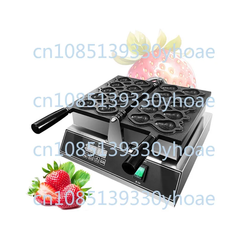 10 Fruit Shape Waffle Machine Strawberry Chocolate Sauce Snack Stall Equipment