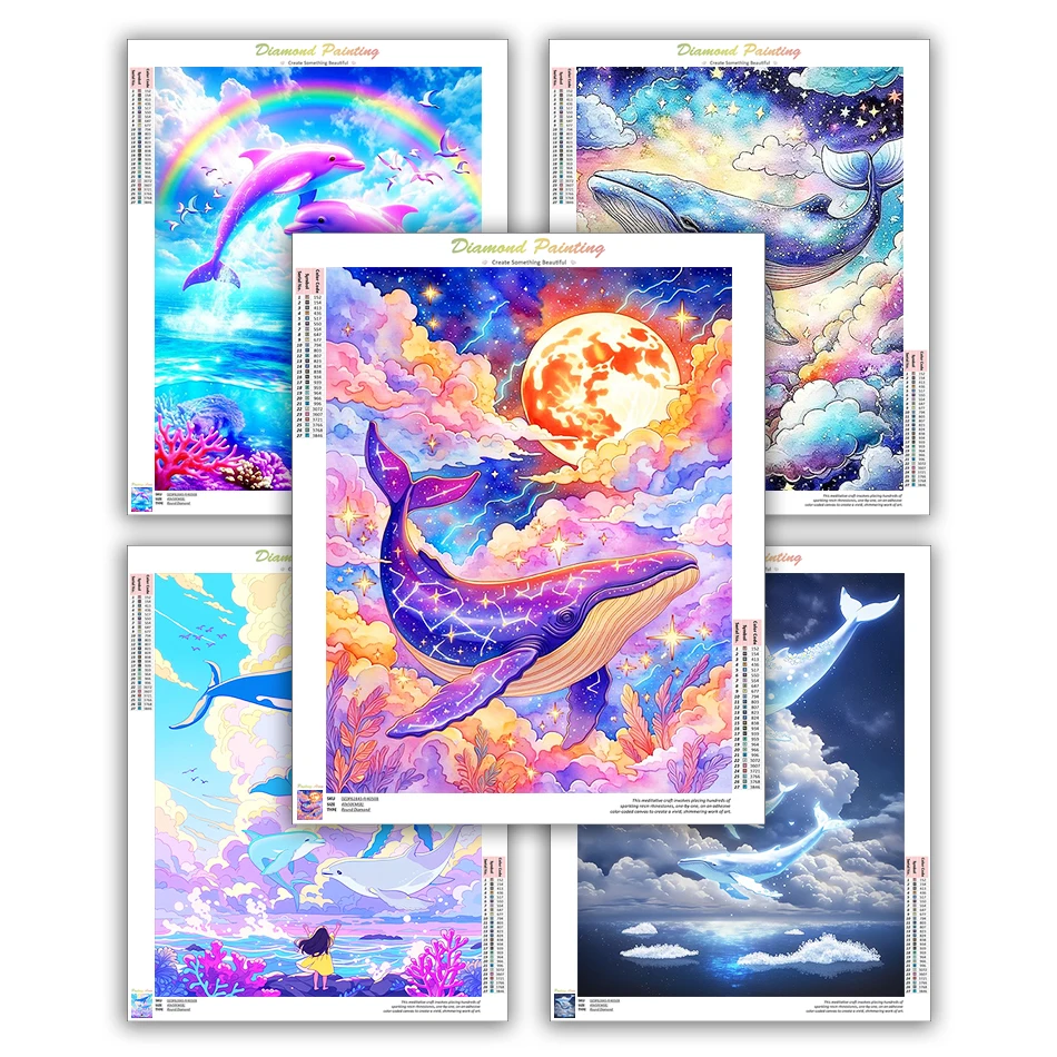 

CHENISTORY 5D Diamond Painting whale Blue Home Decoration Painting Diy Diamond Mosaic Arts Craft Cross Stitch Kits Rhinestones