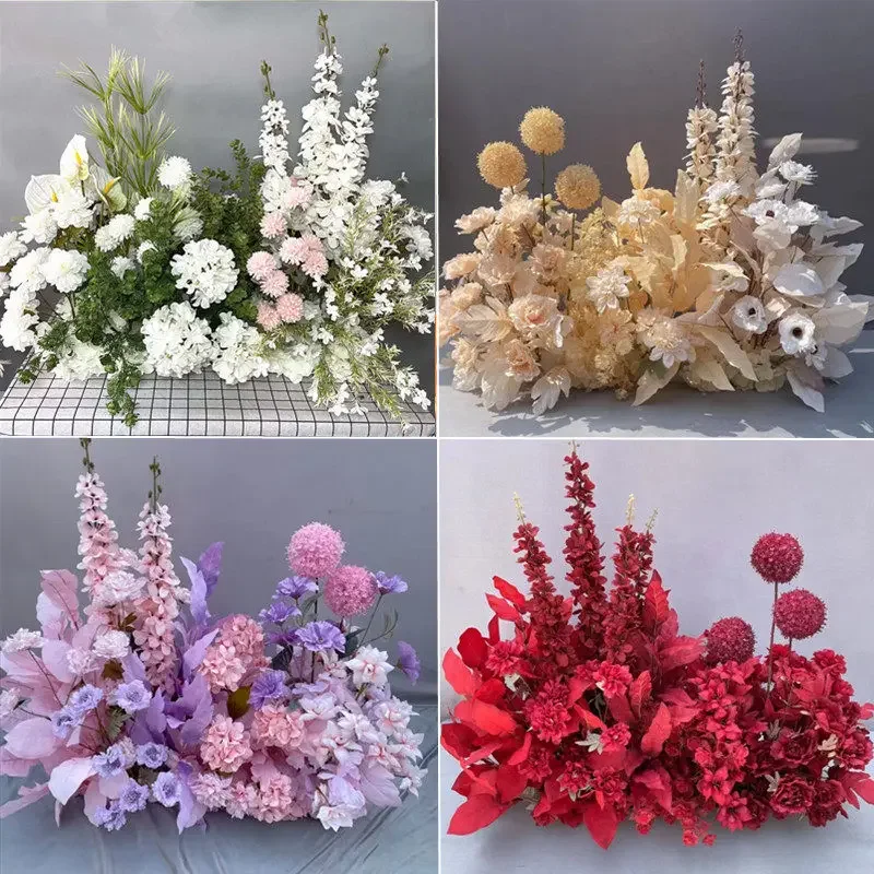 New floor row orchid wedding engagement banquet simulated flower kt board road leading arrangement welcome ornament flower row
