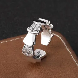 Buyee 925 Sterling Silver Fashion Ring Finger Cute Fish Scale Open Ring for Woman Fashion Unique Cute Fine Jewelry Circle