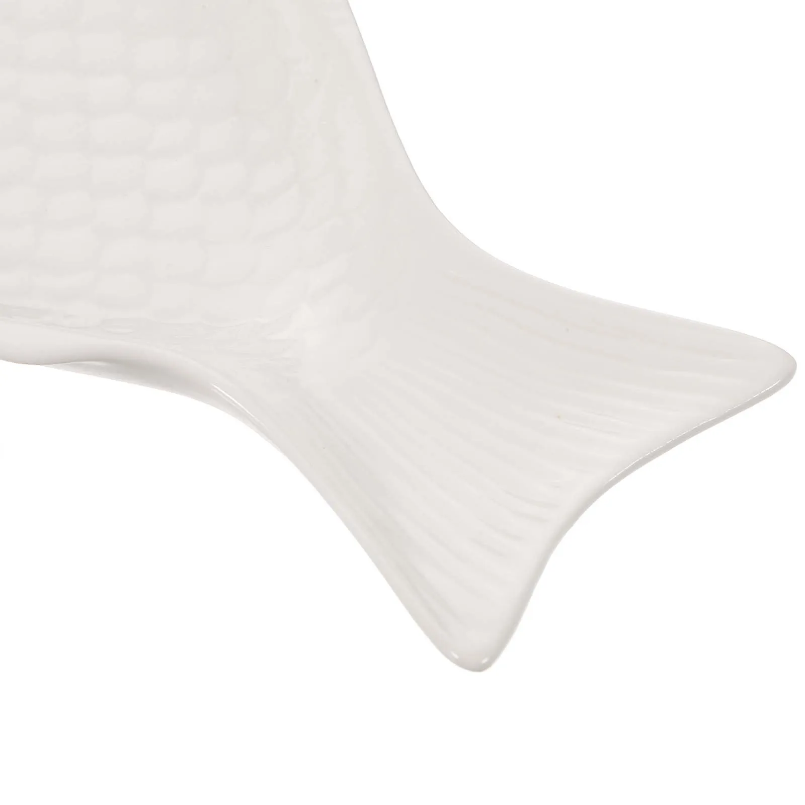 

11 Inch White Ceramic Sushi Boat Serving Tray Unique Fish Design Multipurpose Dish for Daily Use Parties Weddings Home Kitchen