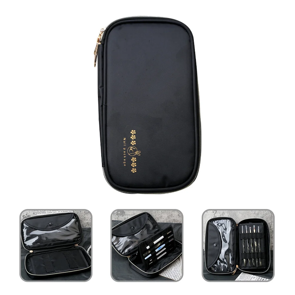 Nail Art Pen Storage Pouch Waterproof Manicure Tool Holder Large Capacity Nail Brush Organizer Case For Salon Supplies