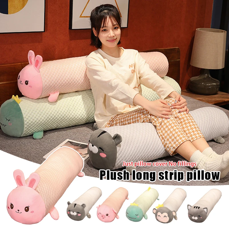 

(No Fill)1.4mCartoon Cylindrical Long Throw Pillow Cover Soft Plush Cute Animal Pillowcase Sofa Bed Sleeping Cushion Cover