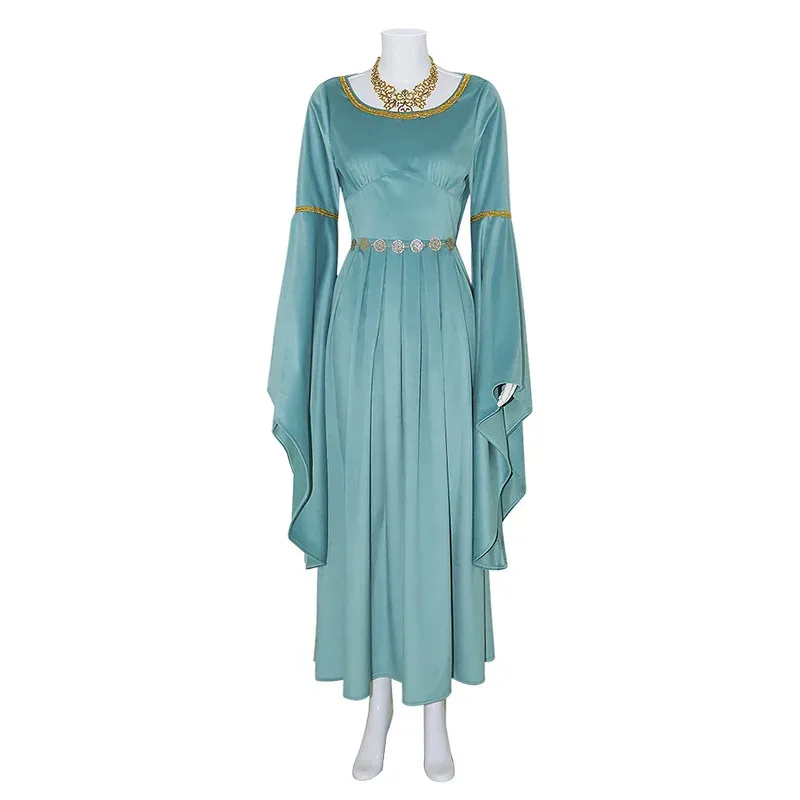 The Lord of The Rings Fairy Princess Arwen Blue Dress Cosplay Costume Halloween Masquerade Carnival Party Outfits for Women