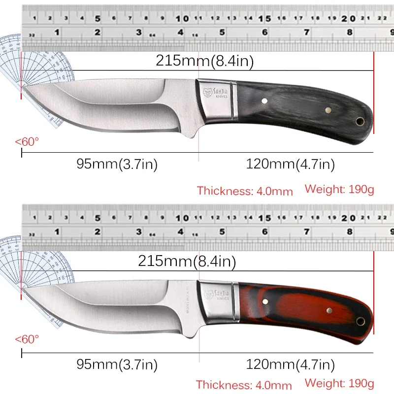 Kitchen Meat Cleaver Butcher Bone Boning Knife Utility Knives Stainless Steel Sharp Hand Meat Pocket Fruit Knife with Cover BBQ