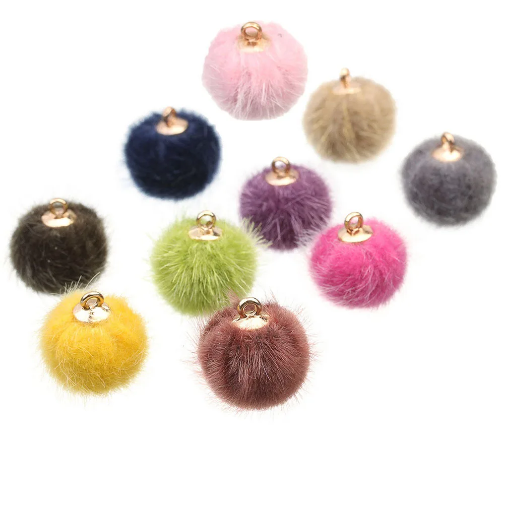 

24 Pcs Artificial Ball Pendant Man Pompoms for Crafts Charms Earrings