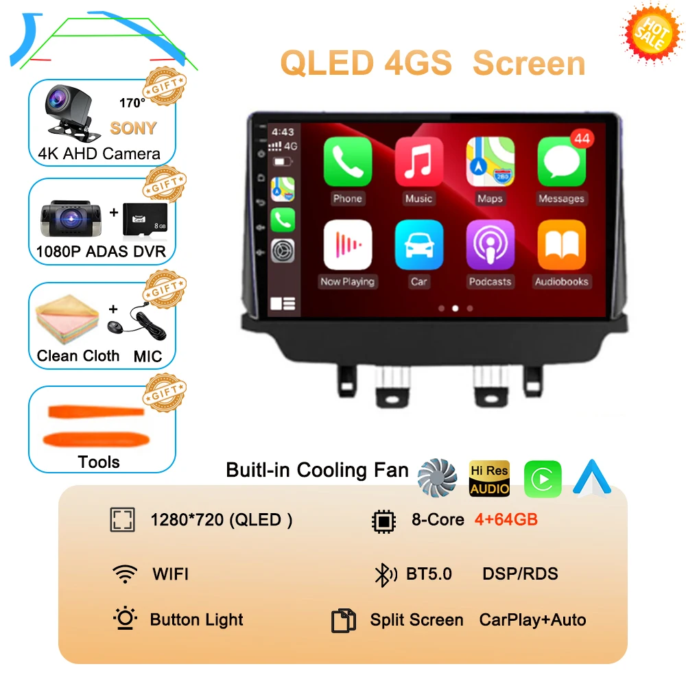 Auto radio Android 16 voor Mazda CX-3 CX3 Mazda 2 DK 2014 - 2021 Multimedia Videospeler QLED GPS Navigatie Draadloze Carplay Auto