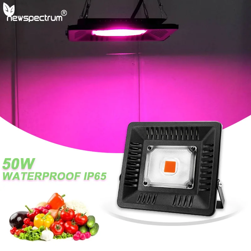 AC 110V 220V LED 50W COB Grow Lights IP65 Full Spectrum 660nm for Hydroponic Outdoor Greenhouse Plant Growth Bloom Seedling Veg