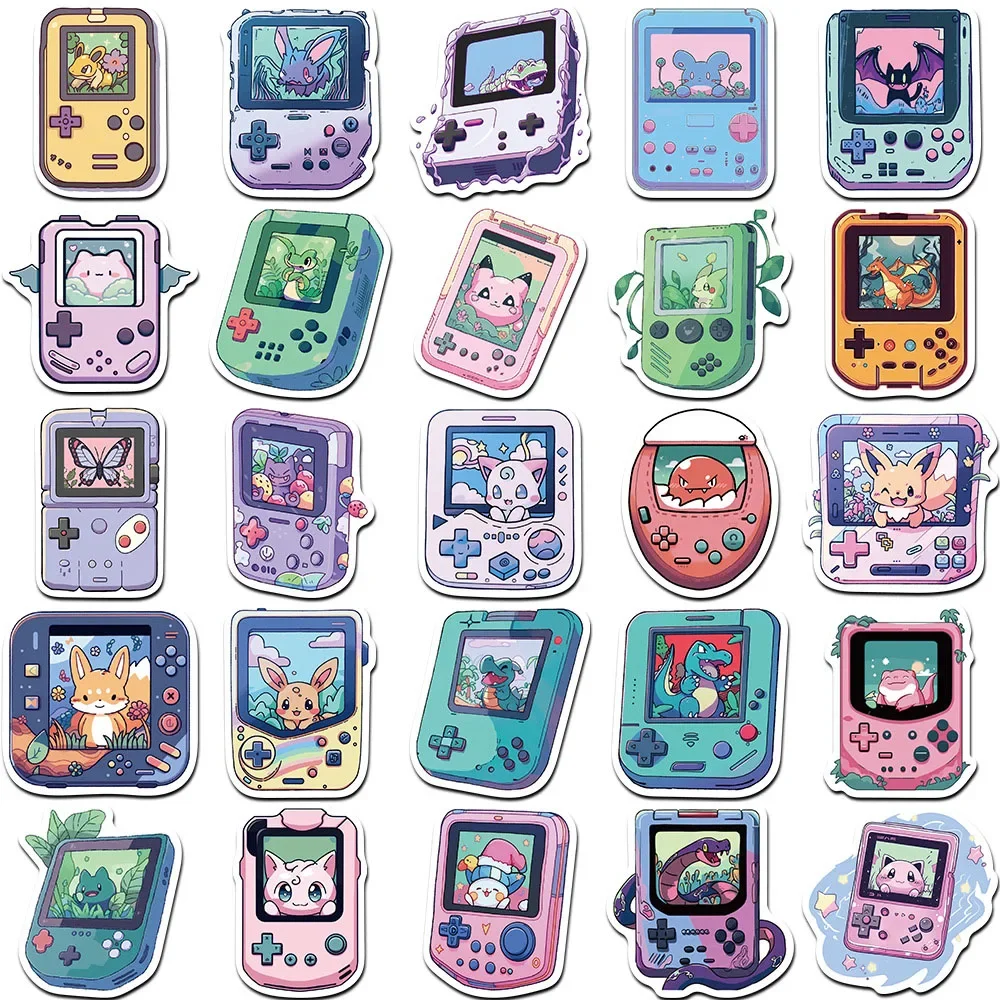 50 Stück Kawaii Cartoon Spielkonsole Pokemon Graffiti Aufkleber Niedliche Anime-Sticker Kinder Spielzeug DIY Laptop Handy Wasserdichte Aufkleber – Detail 6