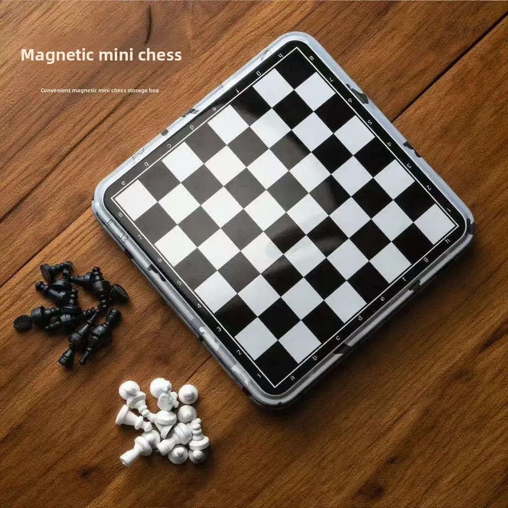 Mini juego de ajedrez portátil, juego de mesa de ajedrez, ajedrez magnético, juego de entretenimiento para estudiantes, fiesta interior al aire libre, regalos de Navidad
